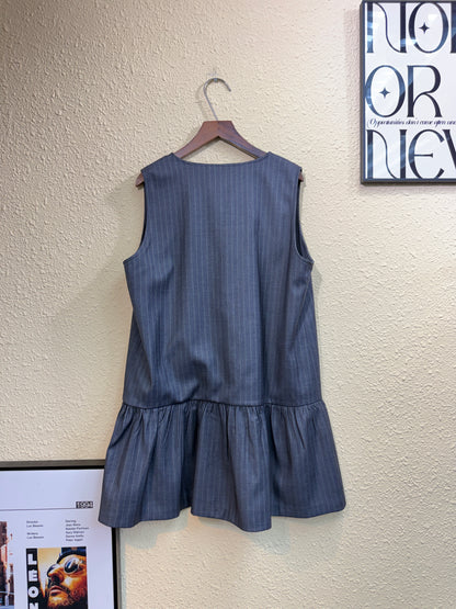 Striped fishtail vest short dress #01063